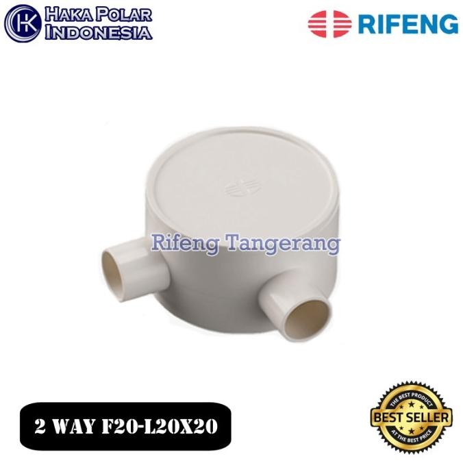 Jual Murah 2 Way Round Junction Box Conduit Rifeng 20mm F20-L20x20 Non ...