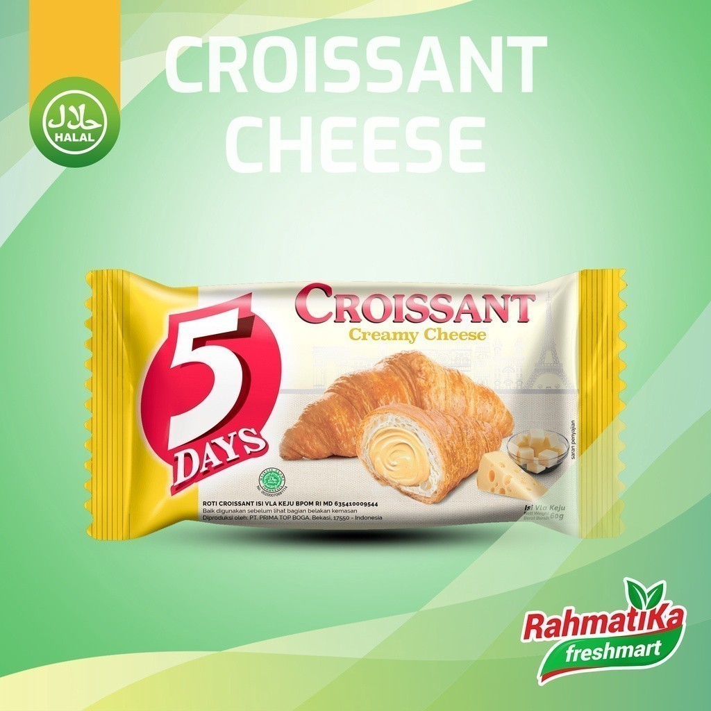 Jual Roti 5Days Croissant Creamy Cheese 60 gram | Shopee Indonesia