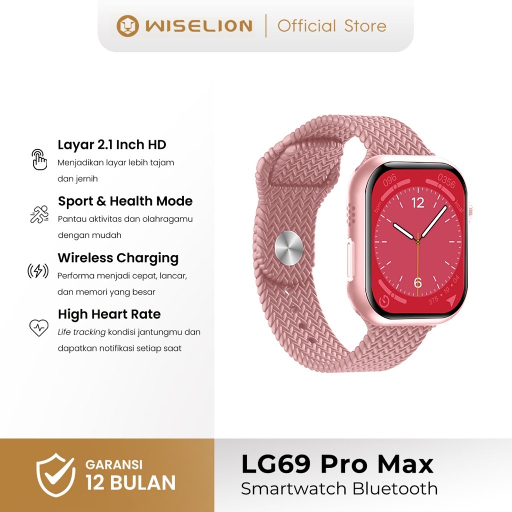 WISELION Smartwatch LG69 ProMax Sport Support Hi-Fi Sound Music  Bluetooth Call Android IOS
