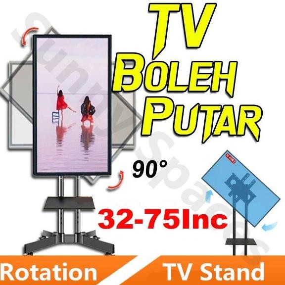 Jual LED TV Bracket standing with roda Dapat dilepas 360 Stand floor TV ...