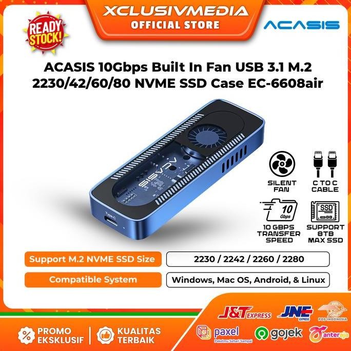 Jual Acasis 10Gbps USB 3.1 M.2 NVMe SSD Enclosure Case EC-6608air ...
