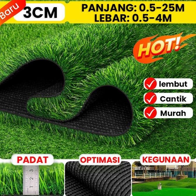 Jual fresh [COD] Rumput Sintetis Meteran 3 Meter X 4 Meter Tebal 3 Cm ...