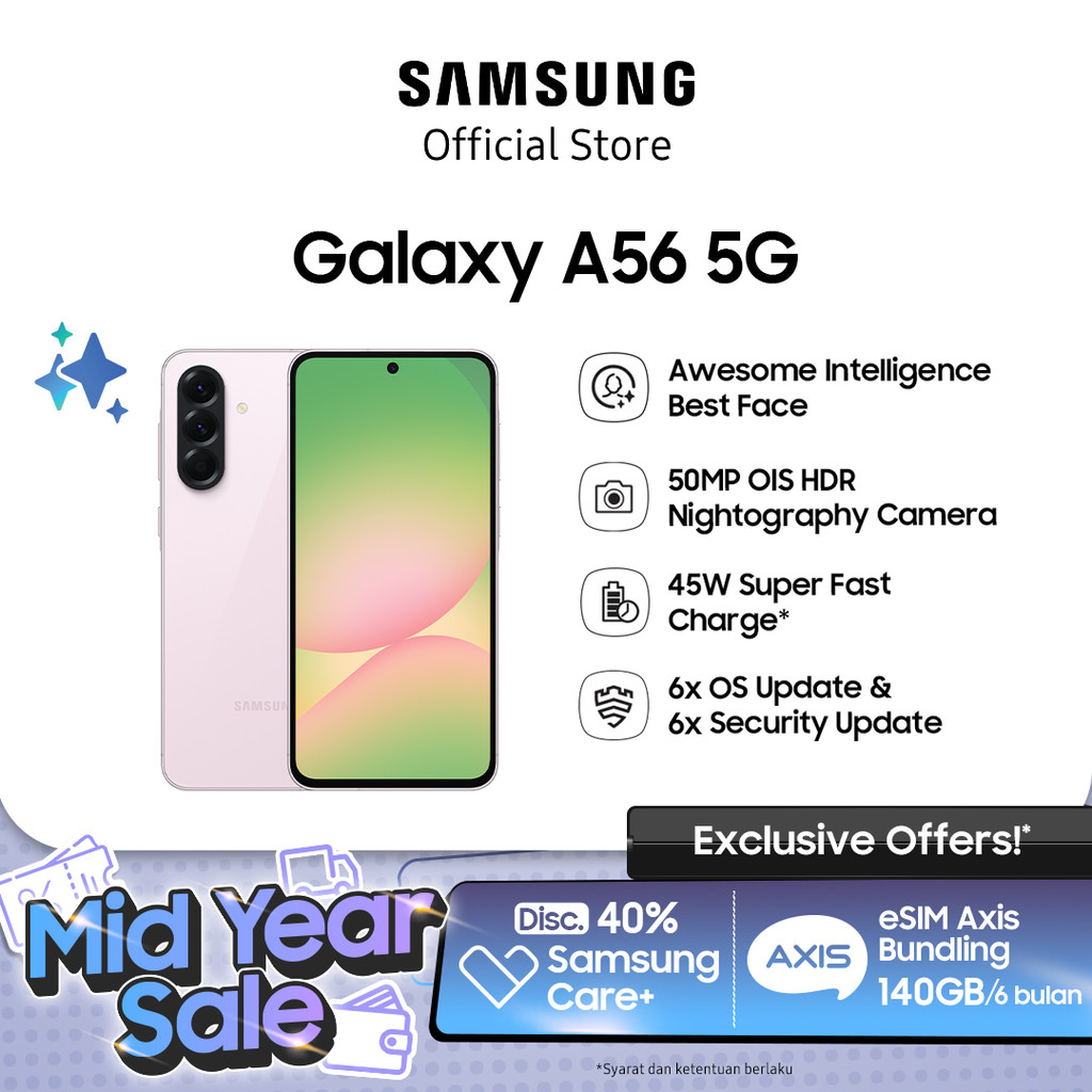 [Free Upgrade from 8/128GB] Samsung Galaxy A56 5G 8/256GB - Awesome Pink