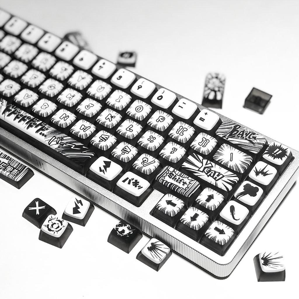 Jual Comic Style Anime Transparent Keycaps wooting Compatible Keycaps ...