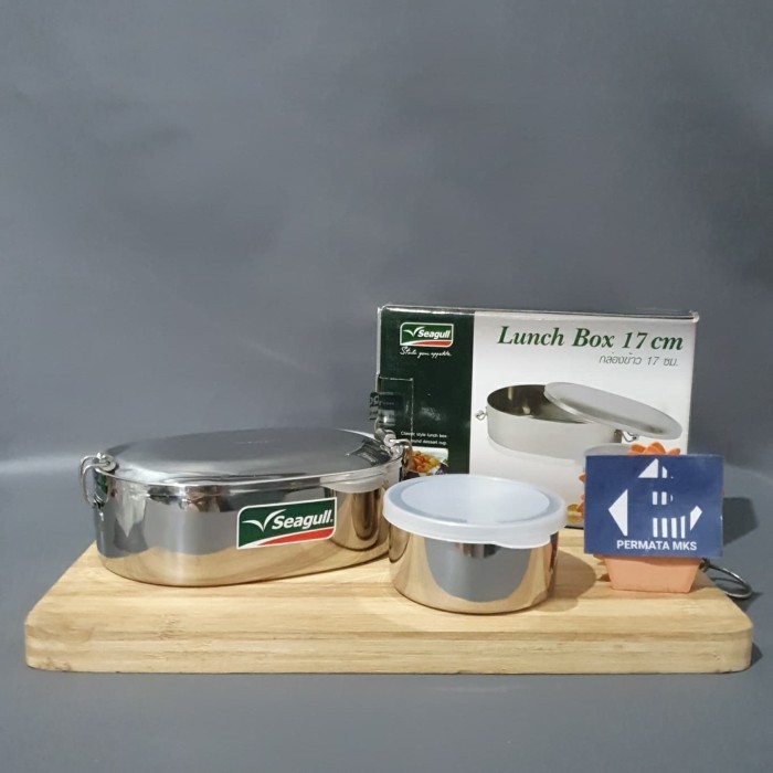 Jual Kualitas terbaik] Kotak Makan Bekal Stainless Seagull Lunch Box ...
