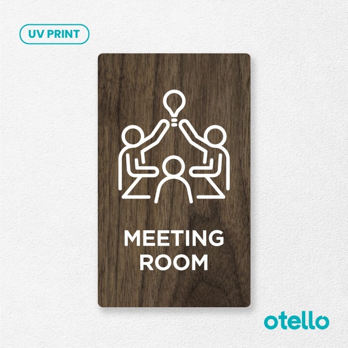 Jual Meeting Room Sign Board Kayu Print Signage Label Room Name Nama ...