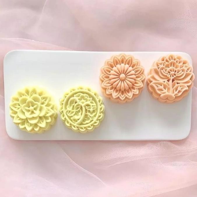 Jual Promo Cetakan Kue Bulan Bunga Lotus Flower 3D Mooncake Mold 100 G ...