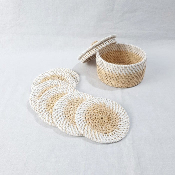 Jual HOT SALE! LusioSB Coaster Rotan Alas Gelas Rotan Tahan Panas ...