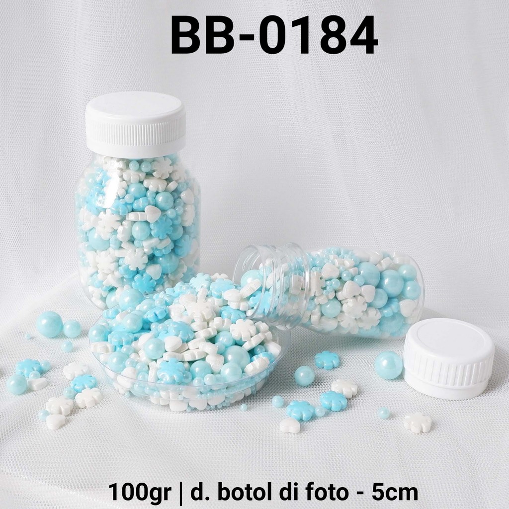 Jual BB-0184 Sprinkles sprinkle springkel 100gr 100gram mix putih biru ...