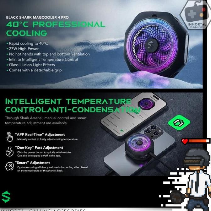Black Shark MagCooler 3 Pro (Bianco) Ventola Magnetica Per Smartphone, BR33