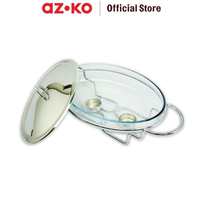 Jual Azko Delicia 3 Ltr Pyrex Penghangat Makanan Oval | Shopee Indonesia