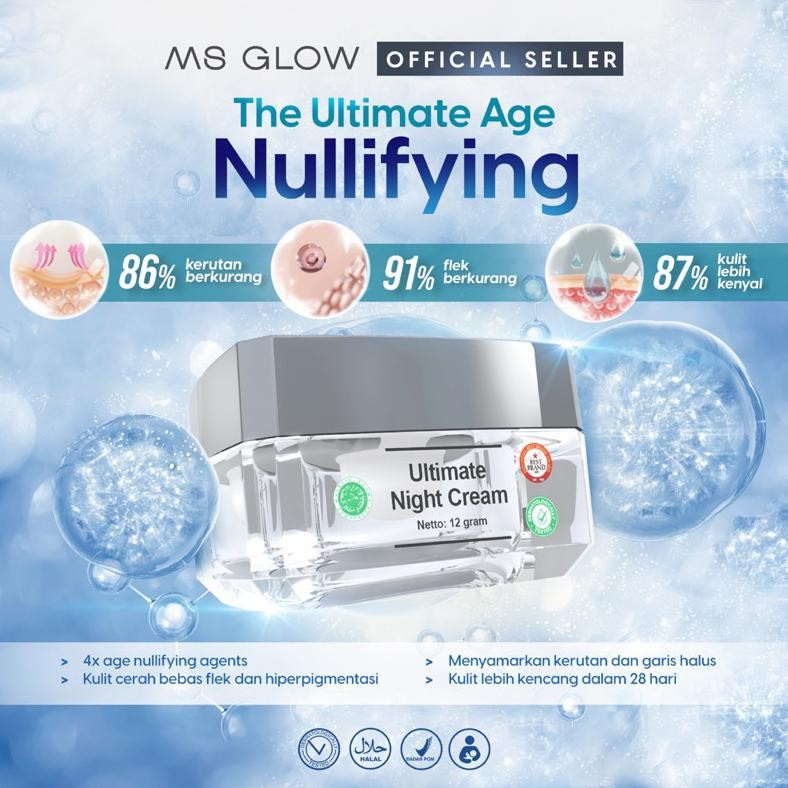 Jual ready ms glow night cream ultimate flek cream malam flek ms glow