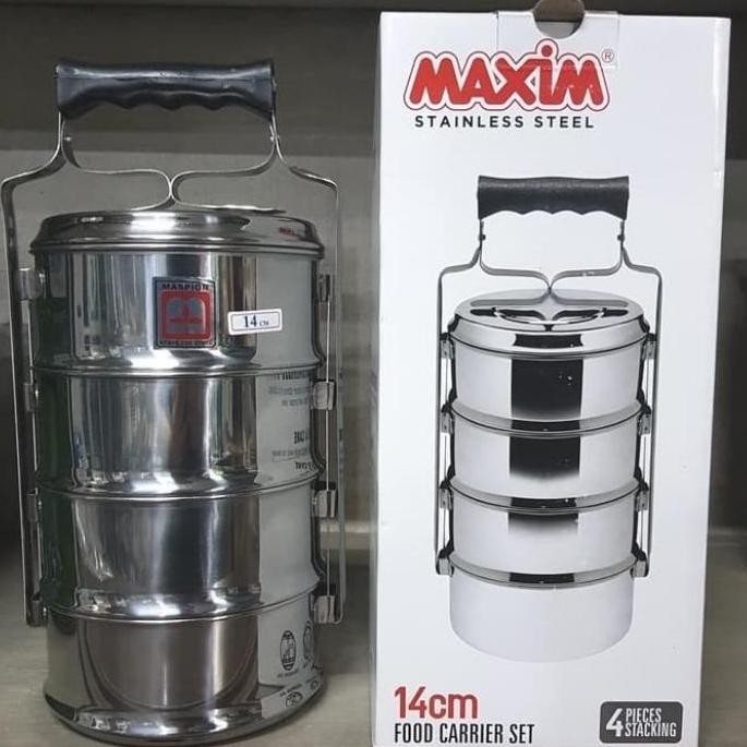 Jual ori - rantang stainless 14cm susun 4 rantang maxim food carrier ...