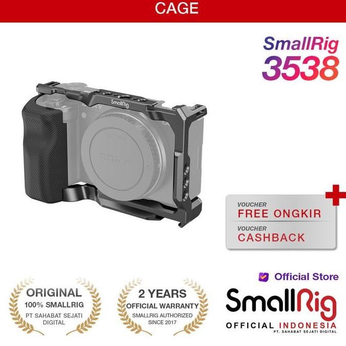 SMALLRIG ZV-E1 Cage Kit met Siliconen Grip en Kabel Klem voor HDMI, Volledige Camera Cage Kit voor Sony ZV-E1, Ingebouwde Quick Release Plate voor Arca-type, Cold Shoe Mounts - 4257