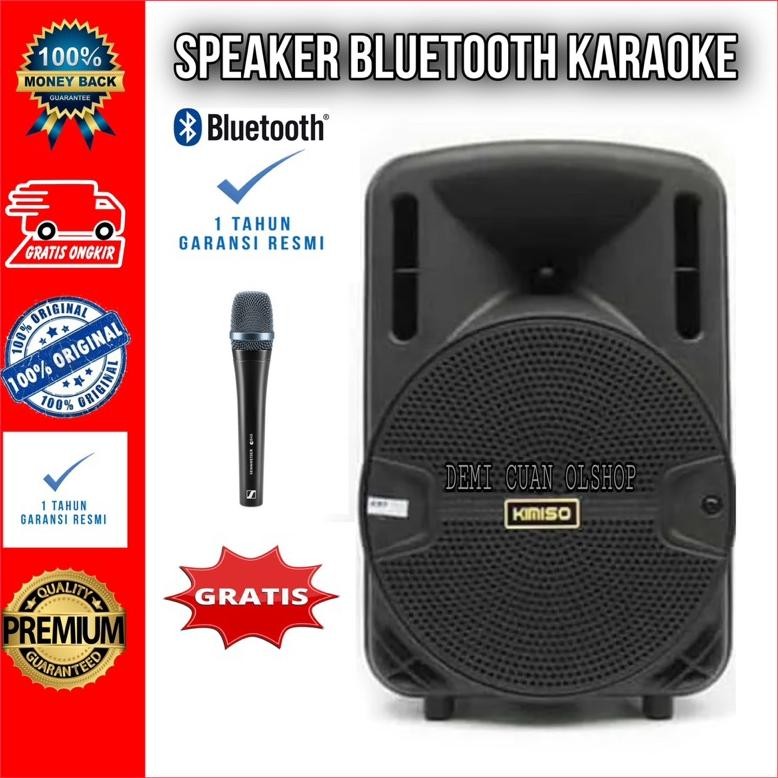 Jual ''Terlaris" Speaker Bluetooth Karaoke Ukuran Besar Free Mic Full