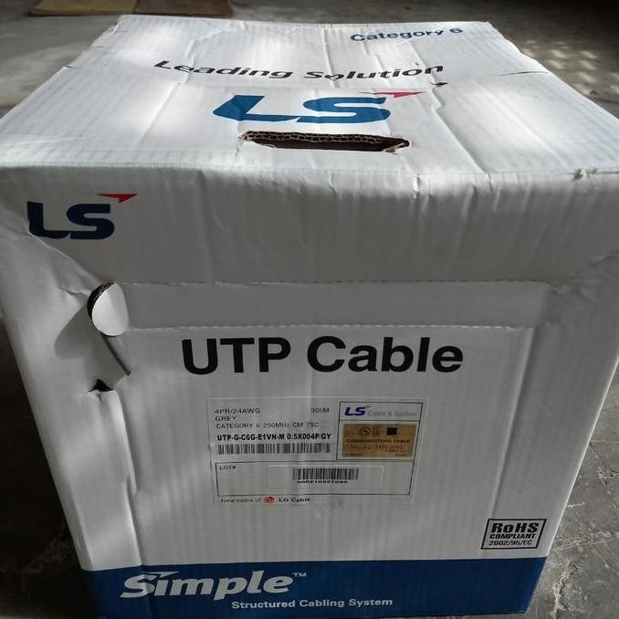Jual Ls Utp Cable Cat6 / Kabel Data Cat 6 Merk Ls New Stok | Shopee ...