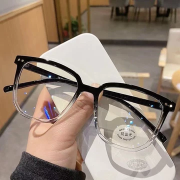 Fashion Kacamata Transparan Anti Radiasi Wanita Kacamata Korea Wanita Sunglass Retro Bentuk
