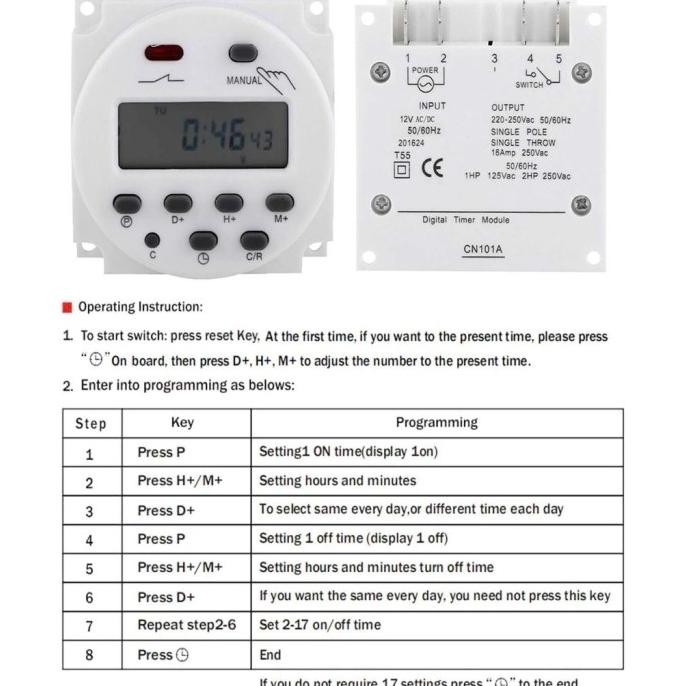 Jual (Expert) CN101A Timer Time Delay Relay Switch Digital Weekly ...
