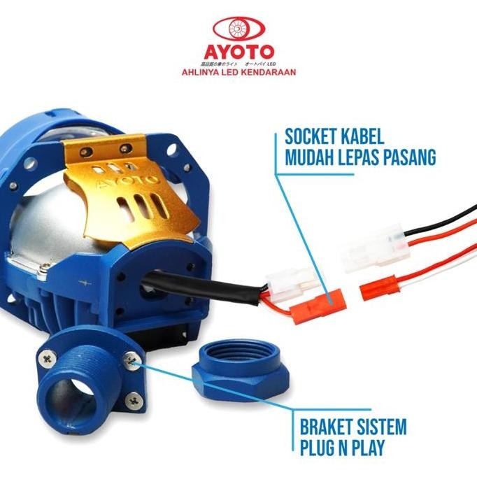 Jual SEPASANG LED AYOTO BLUE LHT 2'5 INCHI 45 WATT PROJECTOR PROJIE CUT ...