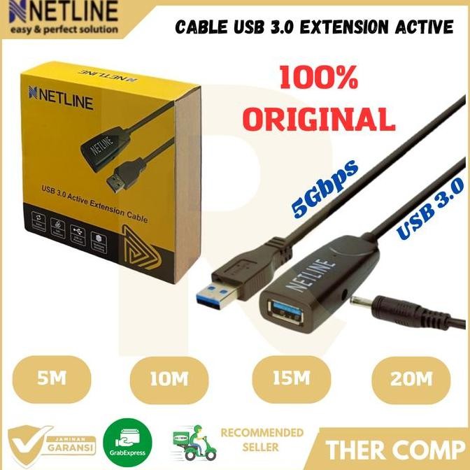 Jual BEBAS ONGKIR - NETLINE Kabel USB 3.0 Extension Active 5m, 10m, 15m ...