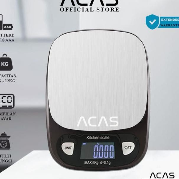 Jual Acas Whb33L Timbangan 6Kg 0.1Gr 10Kg 1Gr 12Kg 1Gr Elektronik Dapur ...