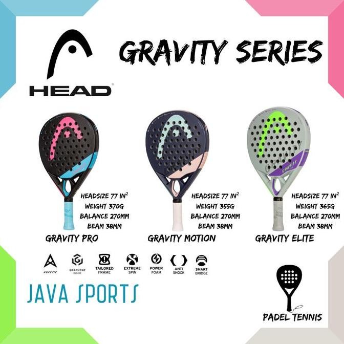 Jual Raket Padel Tenis Head Gravity Series Pro Motion Elite Racket ...
