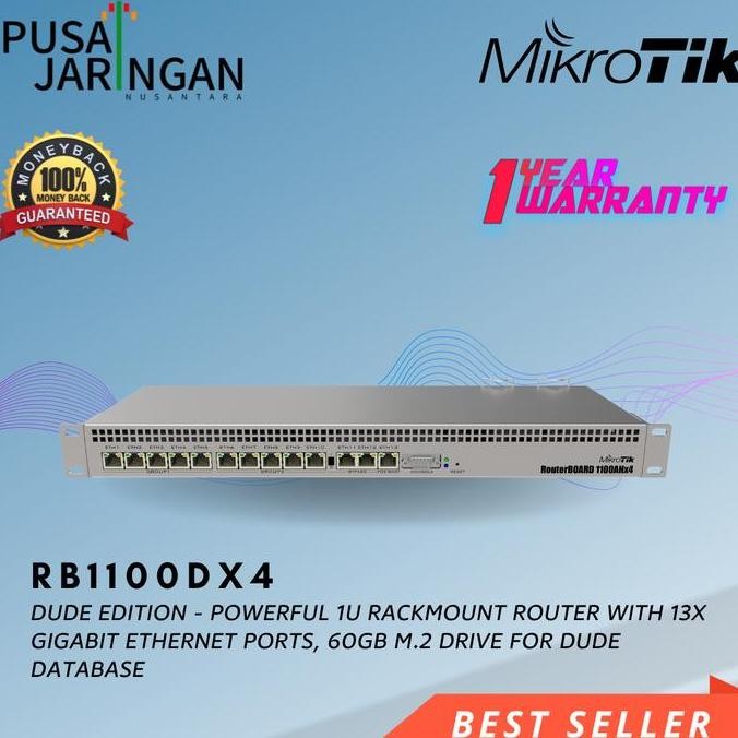 Jual Mikrotik Rb1100Dx4 1U Rackmount Router With 13X Gigabit Ethernet ...