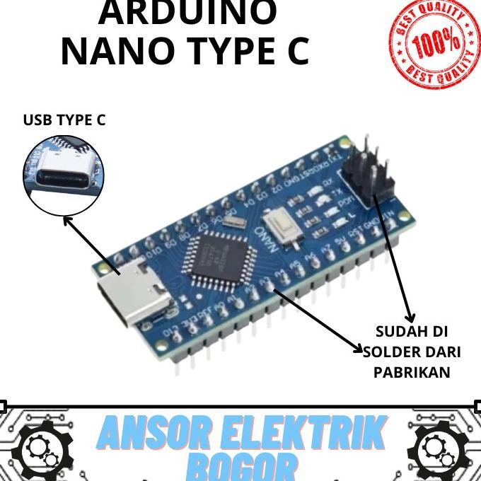 Jual arduino nano v3 type c atmega328p ch340g 5v board soldered solder ...