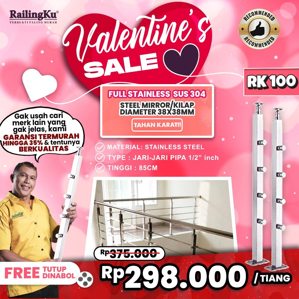 Jual [VALENTINE'S SALE] Railing Tangga Stainless Hollow Tiang Railingku ...