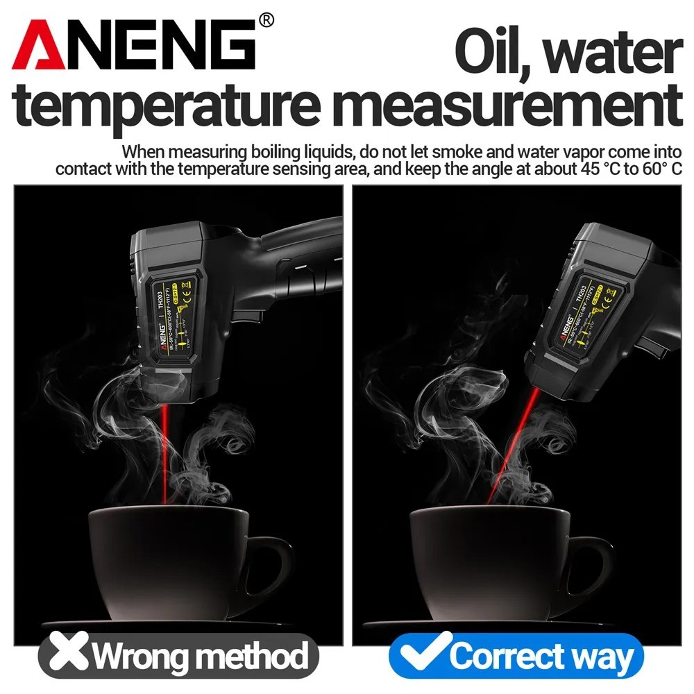 Jual ANENG TH203 Termometer Industrial Digital Thermogun Infrared Red ...