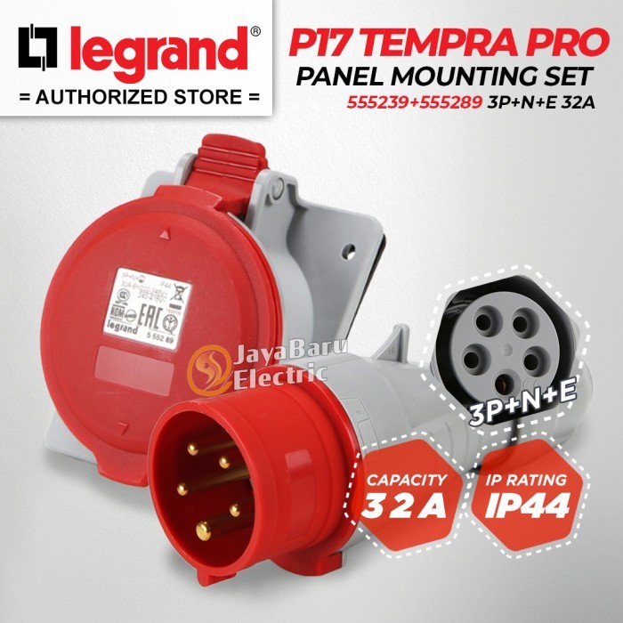 Jual Legrand Paket 1 Set Plug Panel Mounting Socket 3P+N+E / 5 Pin 32A ...