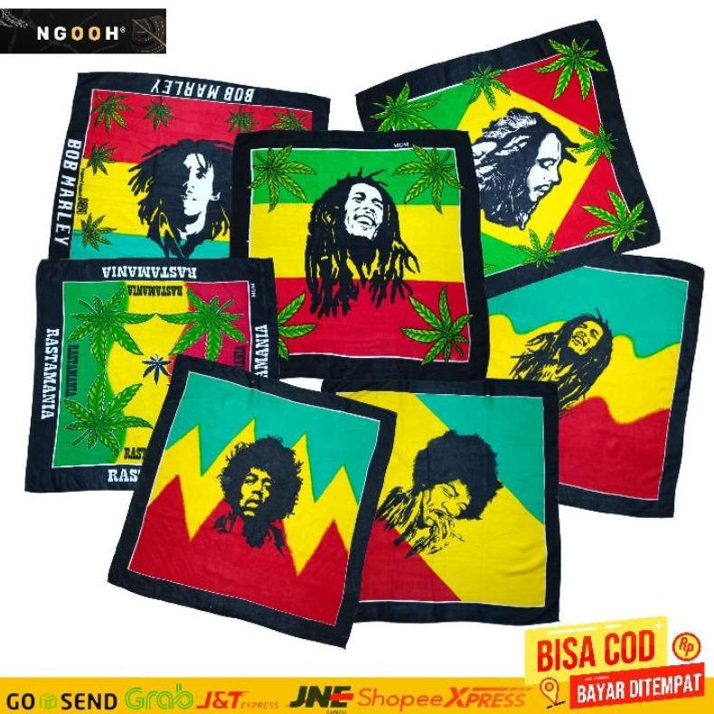 Jual NGOOH - Slayer Bandana Scraft Motif Reggae Bob Marley Segi Empat ...