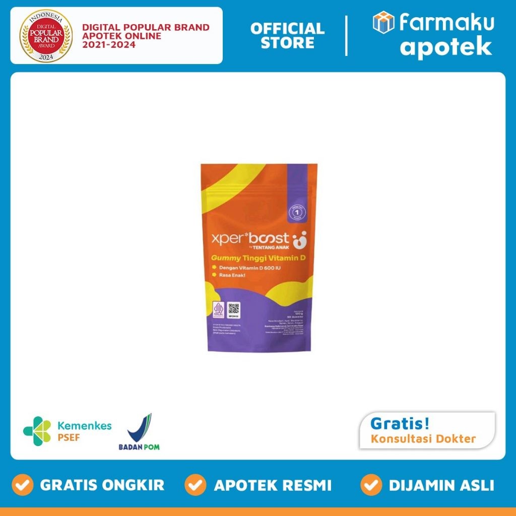 Jual Xperboost Gummy Vitamin D 600 IU 30 Gummies - MKR | Shopee Indonesia