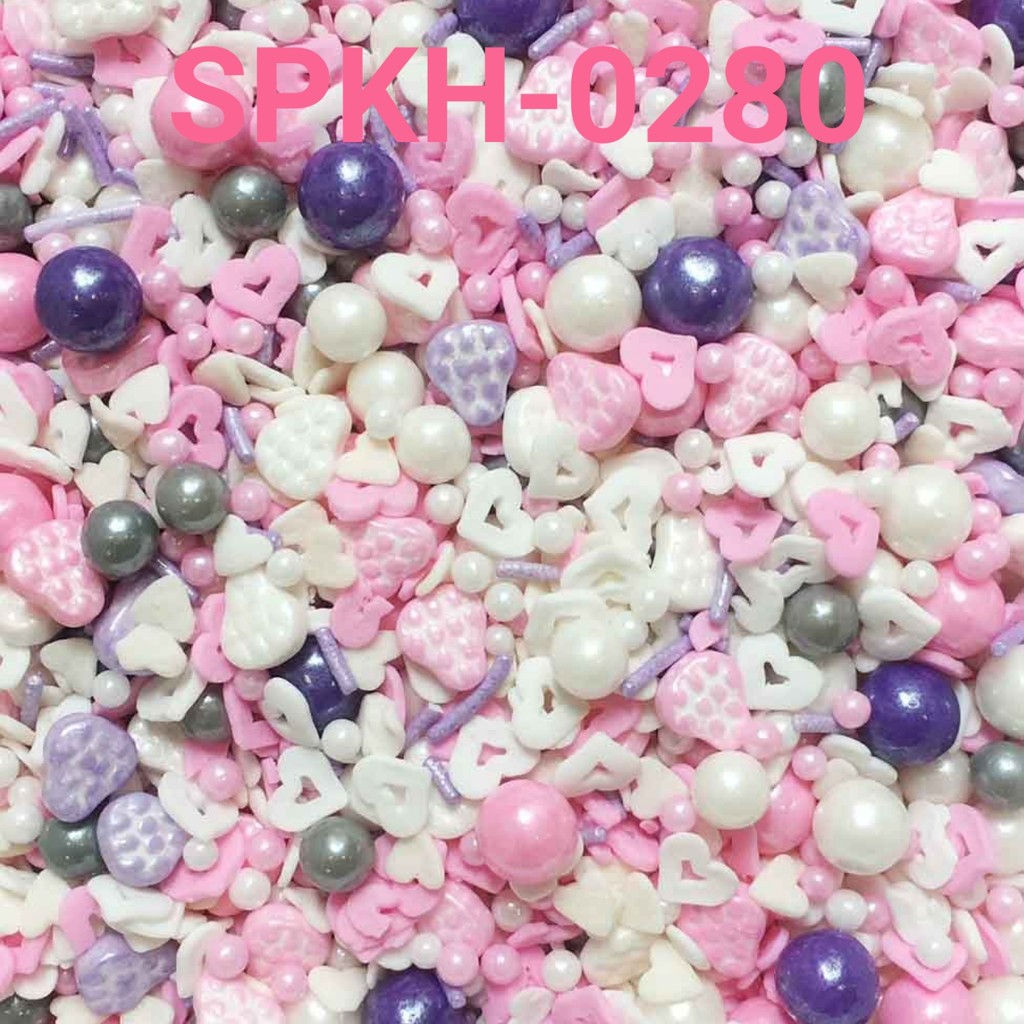 Jual SPKH-0280 Sprinkles sprinkle springkel 500gr mutiara hati pink ...
