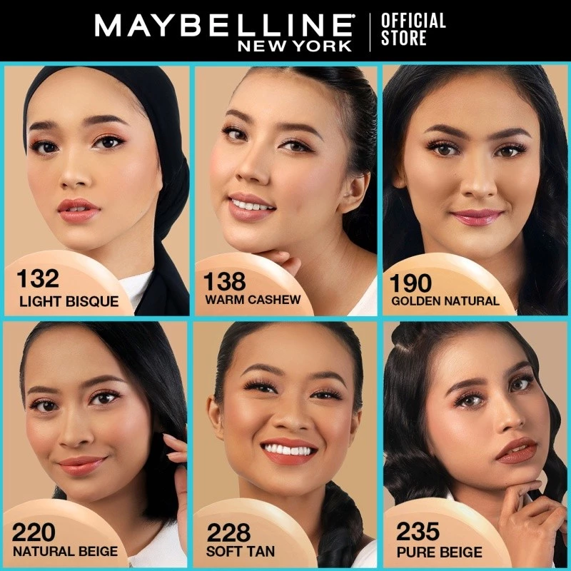 Maybelline Fit Me Matte dan Poreless Foundation 30ml SPF 22 Makeup Ringan High Cover 16 Jam