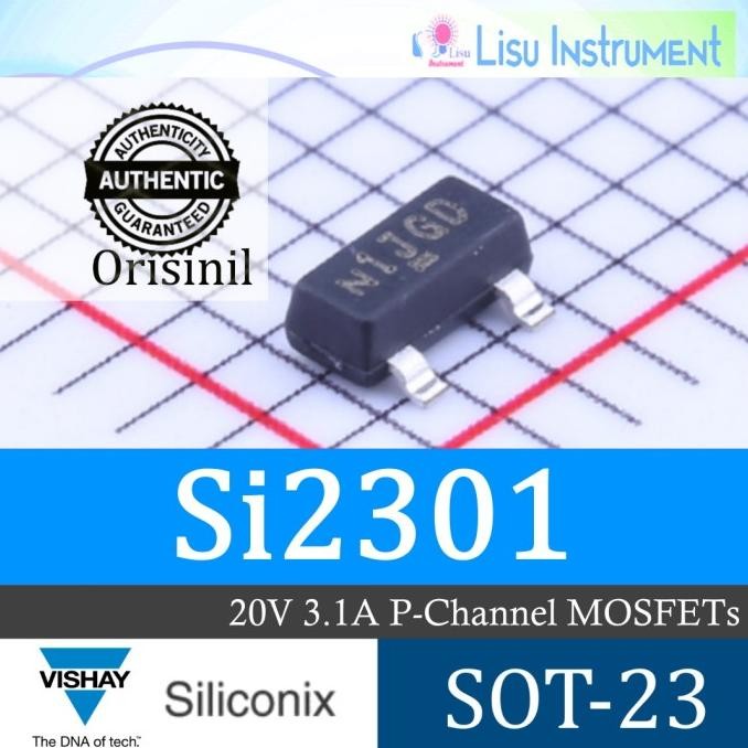 Jual Update Si2301 20V 3.1A 860mW P-Channel MOSFETs SOT-23 Vishay ...