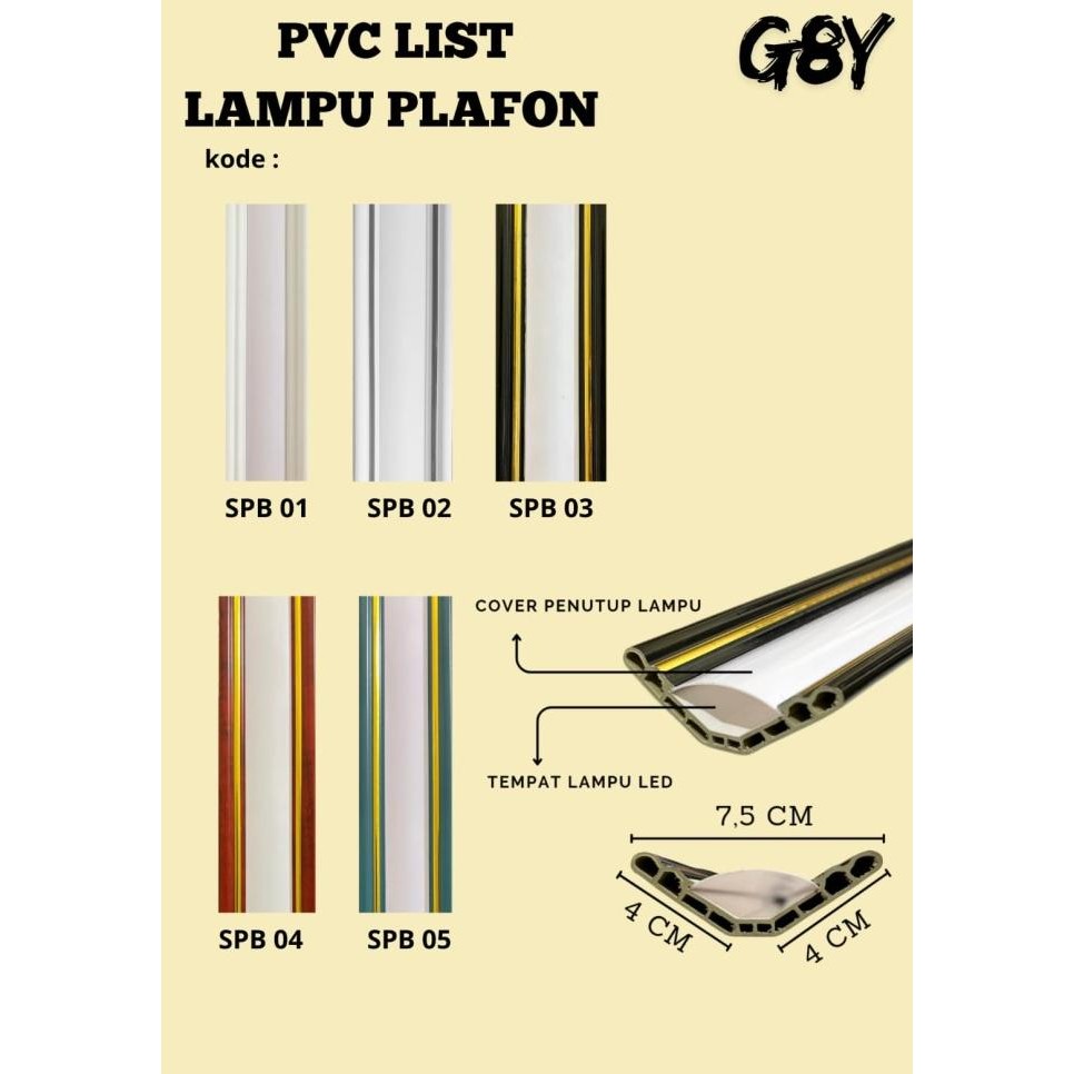 Jual List Lampu Plafon PVC/ List Gold/ List Lampu LED Termurah murah ...