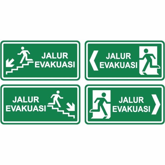Jual Rambu Plang Papan K3 Jalur Evakuasi 40cm x 20cm Plat Alumunium ...