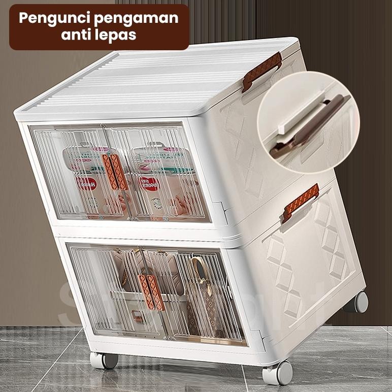 Jual Container Box Lipat Lemari Susun Plastik Serbaguna Lemari Pakaian ...