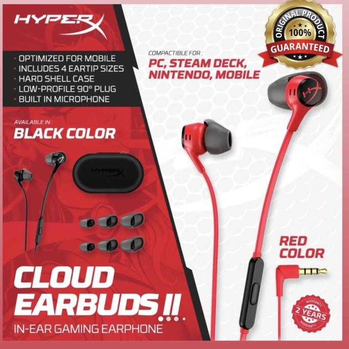 Jual baru hyperx cloud earii mobile gaming earearphone aux jack 3.5 mm ...