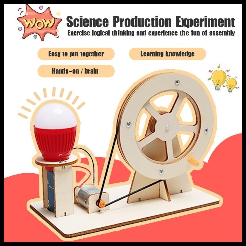Jual DIY RAKITAN PUZZLE KAYU SCIENCE HAND GENERATOR ELECTRIC POWER ...
