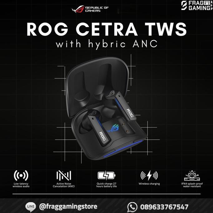 Jual ASUS ROG Cetra TWS True Wireless Gaming Earphone Hybrid ANC ...