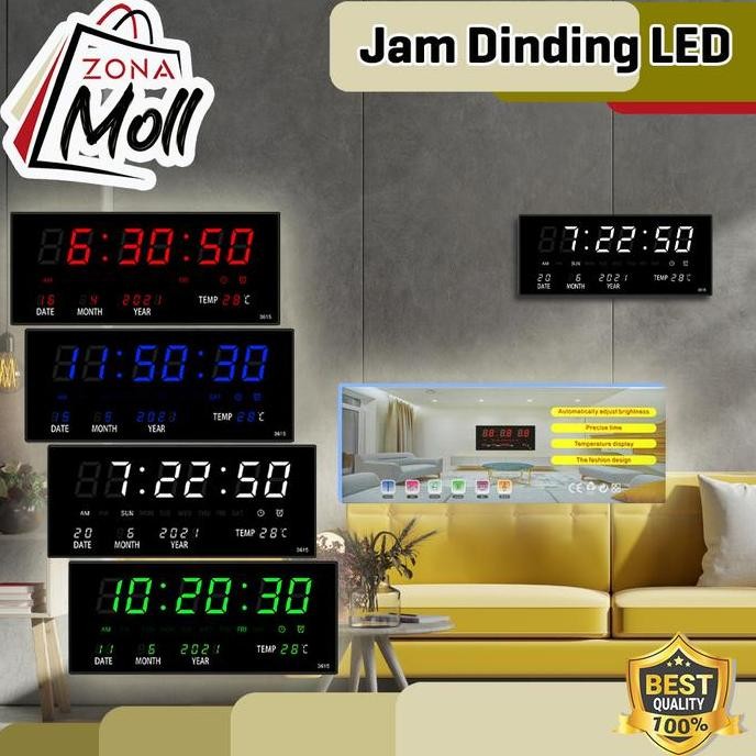 Jual Jam Dinding Digital Led Meja Clock 3615 Merah Hijau - Fitur ...