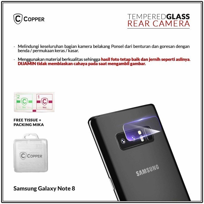 Jual Copper For Samsung Galaxy Note 8 - Tempered Glass Camera Clear ...