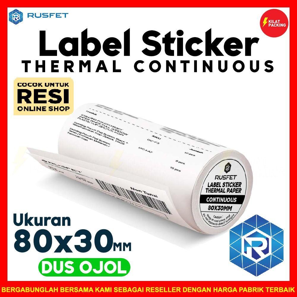 Jual Label Sticker Stiker Thermal Continuous Rusfet Lebel 80X30 Dus ...