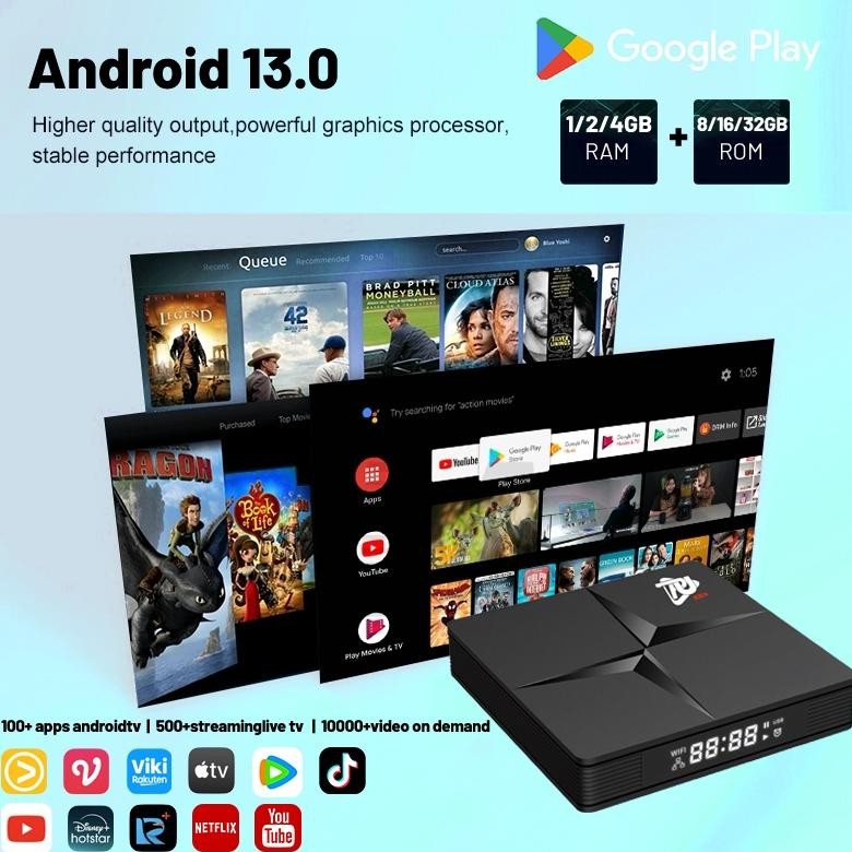 Jual UPHOME Android Tv Box Mini 4K-HD Ultra Android 13 Ram 1/2/4GB Rom ...