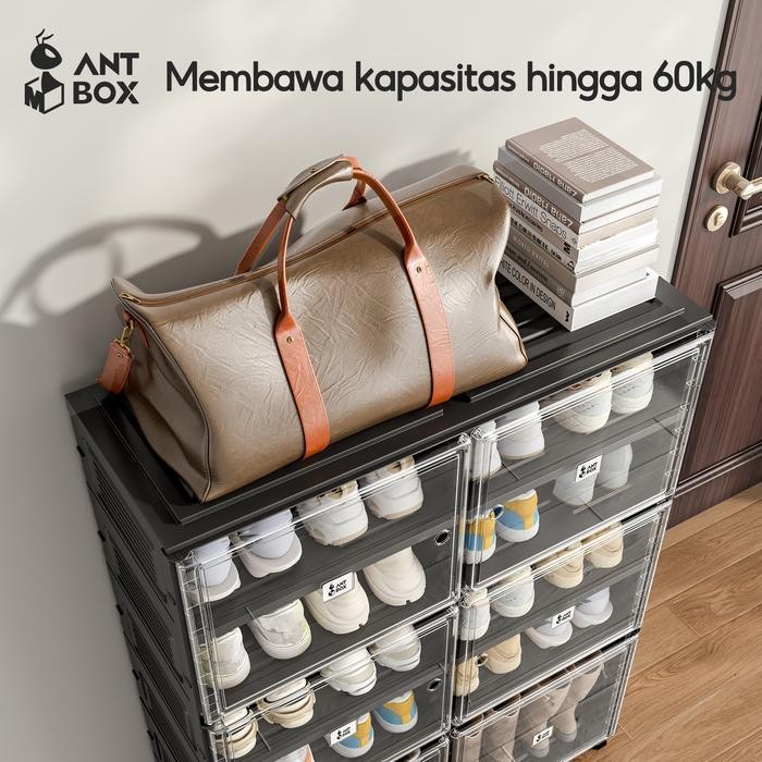 Jual Antbox Rak Sepatu Lemari Sepatu Kabinet Susun Hitam 12-40 Pasang ...