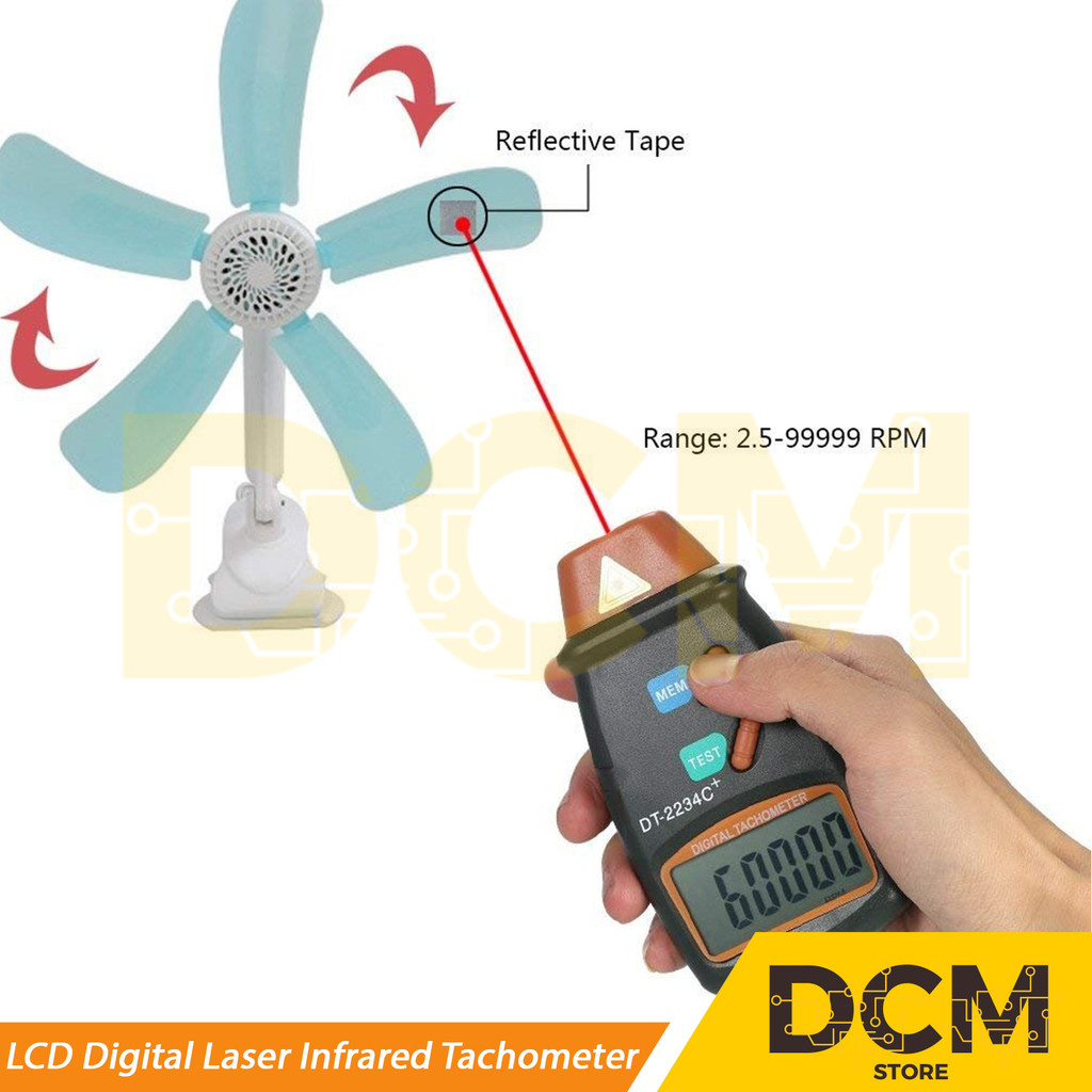 Jual LCD Digital Laser Infrared Tachometer RPM Alat Ukur Kecepatan ...
