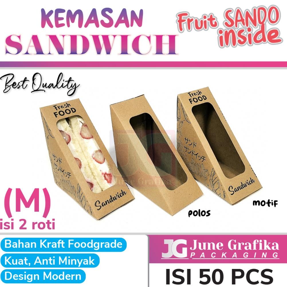 Jual Ready (Isi 50Pcs) Kemasan / Box Sandwich / Packaging Kraft ...