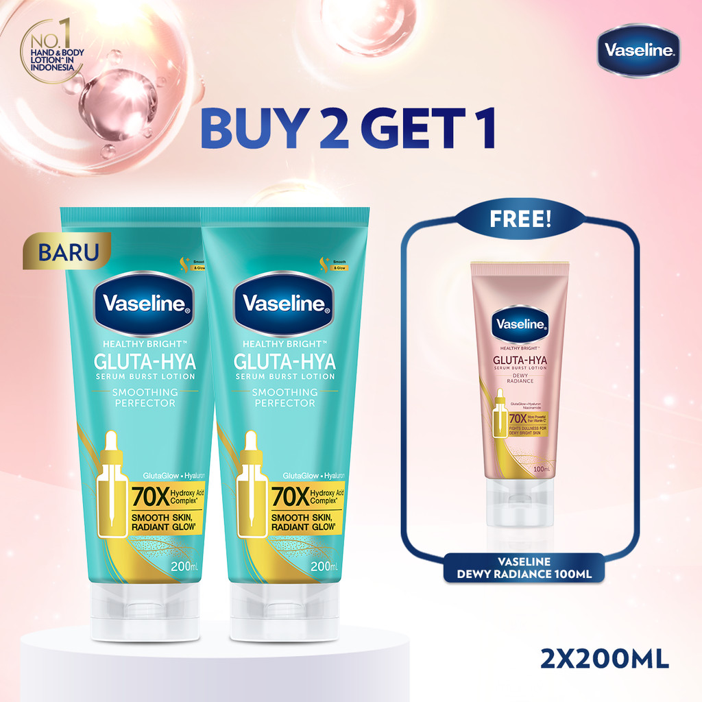Jual Buy 2 Vaseline Gluta Hya Smoothing 200ml Get FREE Vaseline Gluta ...